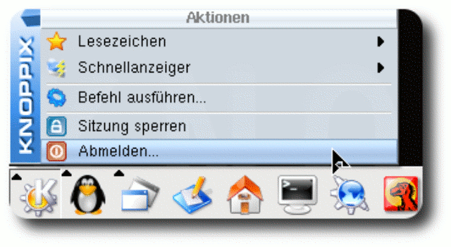 Knoppix sauber beenden